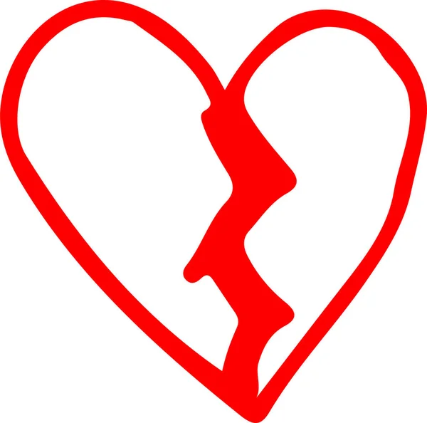 Herz Hand Zeichnen Symbol Zeichen Design — Stockvektor