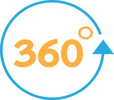 360 Derece simge sembolü tasarımı