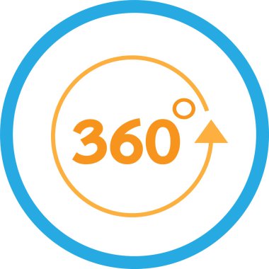 360 Derece simge sembolü tasarımı