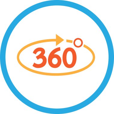 360 Derece simge sembolü tasarımı