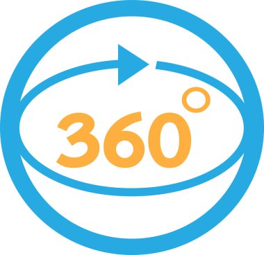360 Derece simge sembolü tasarımı