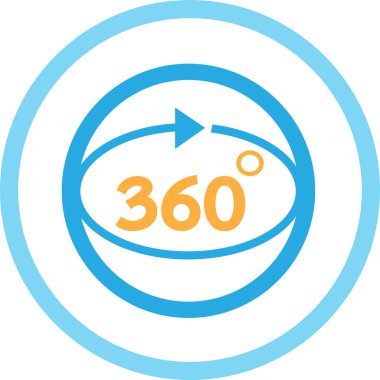 360 Derece simge sembolü tasarımı