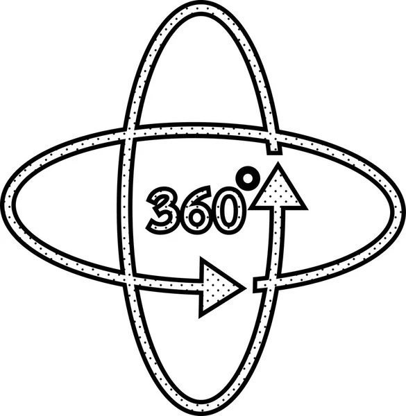 Projeto Símbolo Sinal Ícone 360 Graus —  Vetores de Stock
