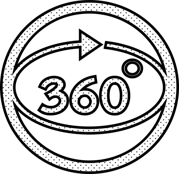360 Graders Ikon Tecken Symbol Design — Stock vektor