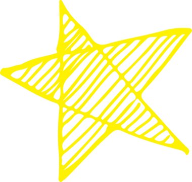 yıldız simgesi el çizimi işaret sembolü tasarımı