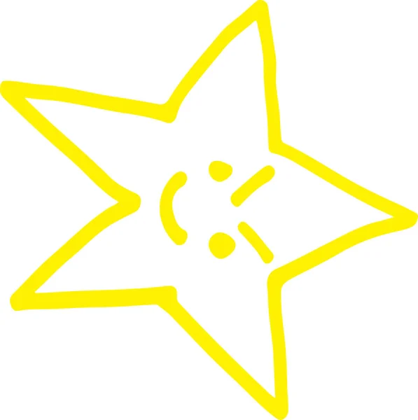 Ikona Gwiazdy Ręcznie Rysować Znak Symbol Projekt — Wektor stockowy
