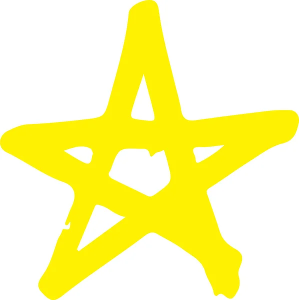 Star Icon Hand Draw Sign Symbol Design — 스톡 벡터