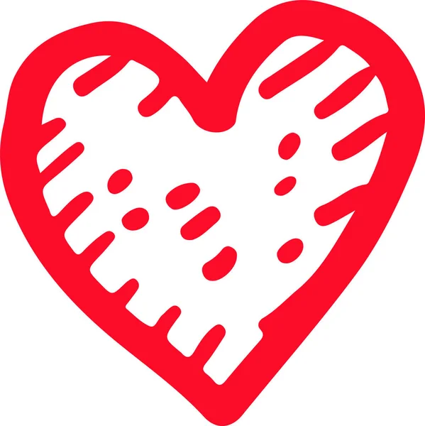 Ručně Kreslené Srdce Ikony Znak Design — Stockový vektor