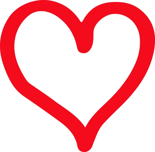 Hand Drawn Heart Icon Sign Design — Stok Vektör