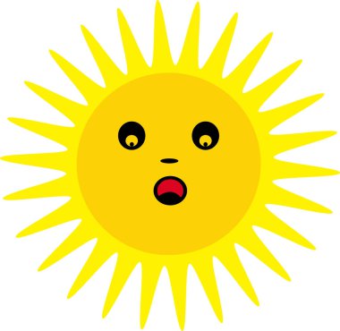 Güneş simgesi duygu çizgi film sembolü tasarımı