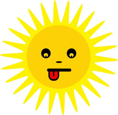 Güneş simgesi duygu çizgi film sembolü tasarımı