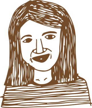 İnsanlar el çizimi avatar tasarımı ile karşı karşıya