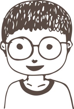 İnsanlar el çizimi avatar tasarımı ile karşı karşıya