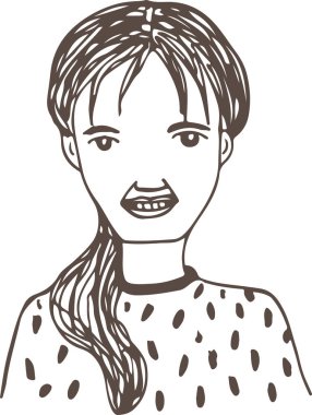 İnsanlar el çizimi avatar tasarımı ile karşı karşıya