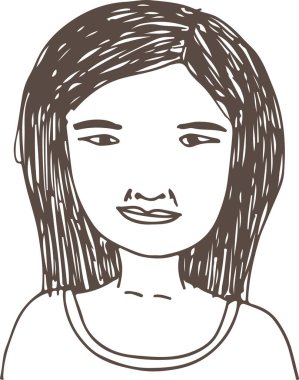 İnsanlar el çizimi avatar tasarımı ile karşı karşıya