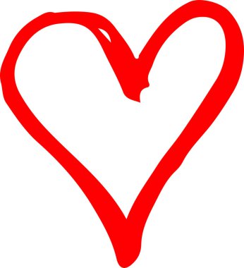 Kalp el çizimi simge tasarımı