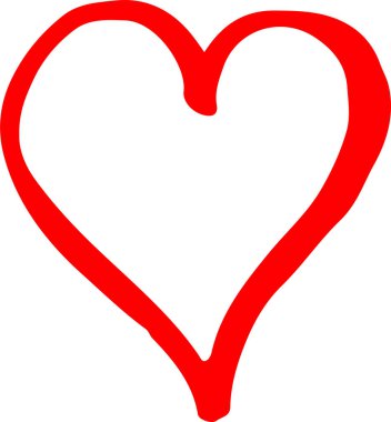 Kalp el çizimi simge tasarımı