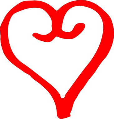 Kalp el çizimi simge tasarımı