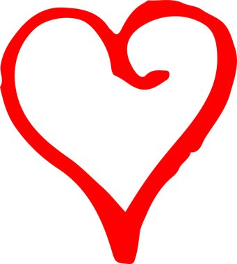 Kalp el çizimi simge tasarımı