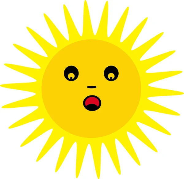 Slunce Ikona Emoce Karikatura Znamení Symbol Design — Stockový vektor