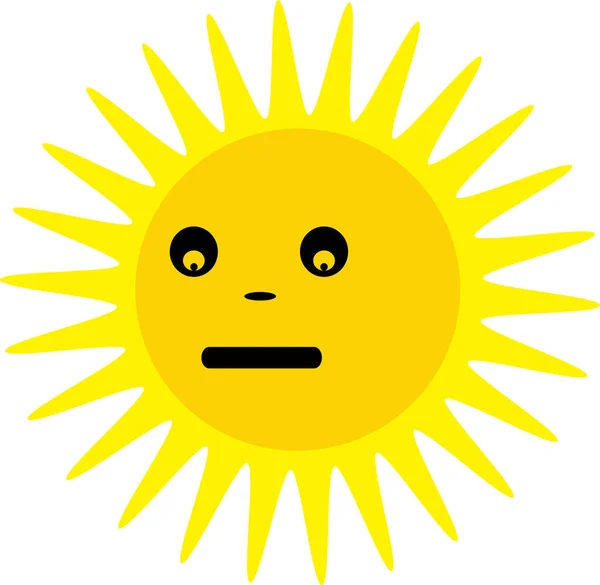 Sun Icon Emotion Cartoon Sign Symbol Design — Stock Vector