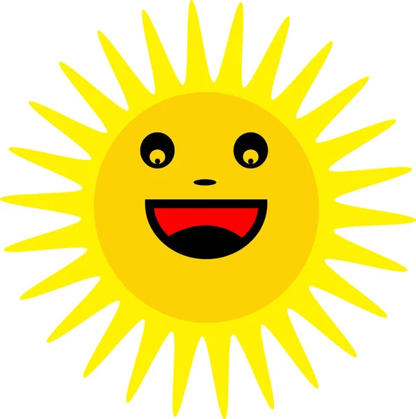 Icono Del Sol Emoción Dibujo Animado Signo Símbolo Diseño — Archivo Imágenes Vectoriales