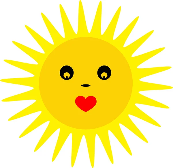 Sol Ícone Emoção Desenho Animado Símbolo Design —  Vetores de Stock
