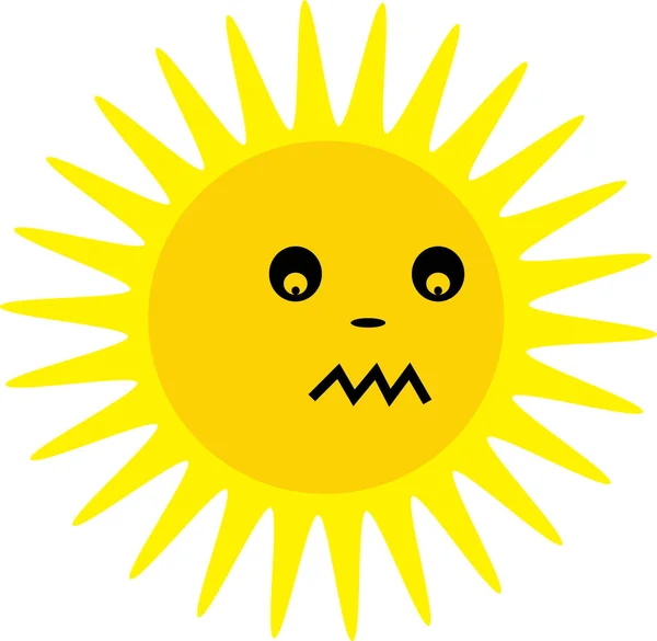 Sol Ícone Emoção Desenho Animado Símbolo Design — Vetor de Stock