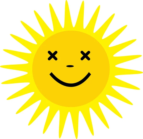 Sonne Symbol Emotion Cartoon Zeichen Symbol Design — Stockvektor