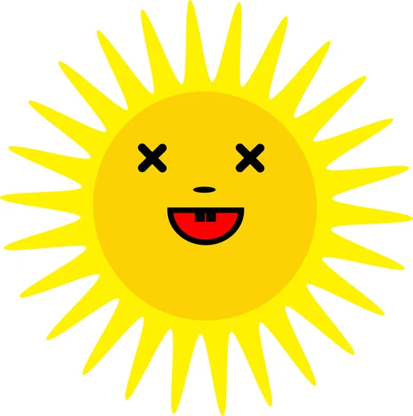 Сонце Значок Емоції Мультяшний Знак Дизайн Символу — стоковий вектор