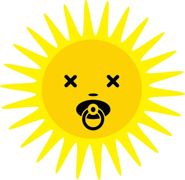 Sol Ikon Känslor Tecknad Symbol Design — Stock vektor