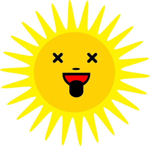 太陽のアイコン感情の漫画記号のデザイン — ストックベクタ