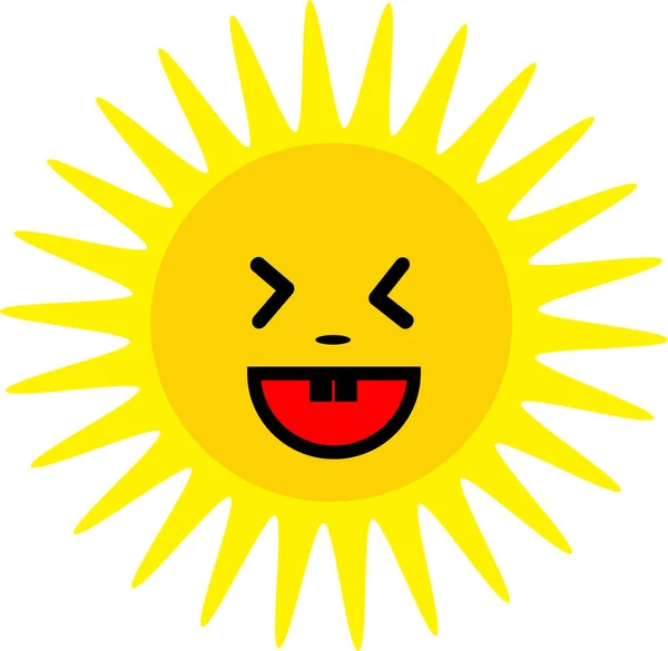 Zon Pictogram Emotie Cartoon Teken Symbool Ontwerp — Stockvector