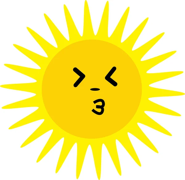 Sol Ícone Emoção Desenho Animado Símbolo Design — Vetor de Stock