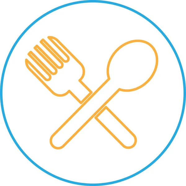 Spoon Fork Ícone Sinal Símbolo Design — Vetor de Stock