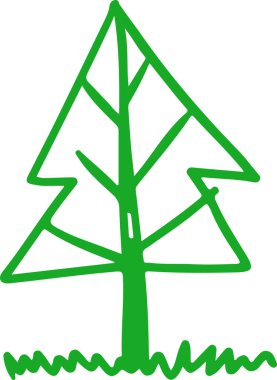 El çizimi ağaç simgesi sembol tasarımı