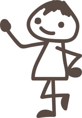 El çizimi insanlar simge sembolü tasarımı