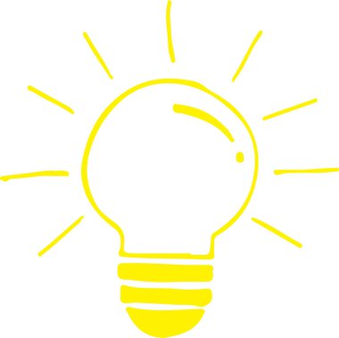 Ampul simgesi simgesi tasarımı çiziliyor