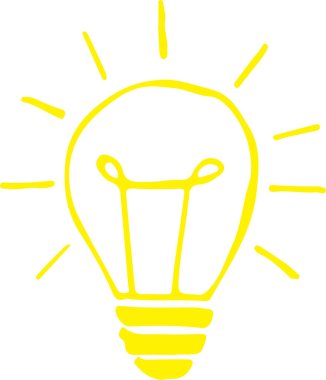 Ampul simgesi simgesi tasarımı çiziliyor