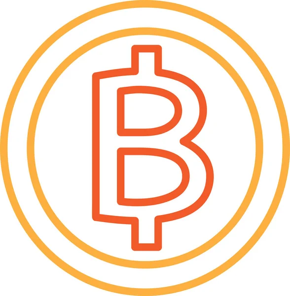 Blockchain Bitcoin Crypto Icône Signe Devise — Image vectorielle