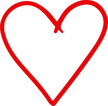 Kalp el çizimi simge tasarımı