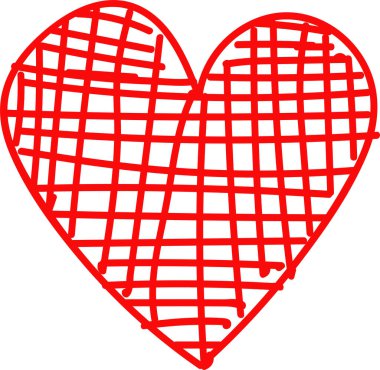 Kalp el çizimi simge tasarımı