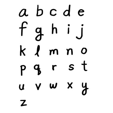 El çizimi alfabe el yazısı harfleri yazı tipi simgesi sembol tasarımı