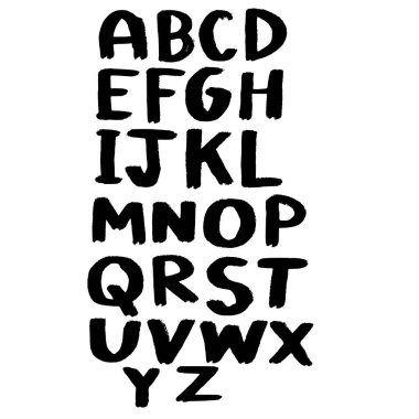 El çizimi alfabe el yazısı harfleri yazı tipi simgesi sembol tasarımı