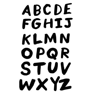 El çizimi alfabe el yazısı harfleri yazı tipi simgesi sembol tasarımı
