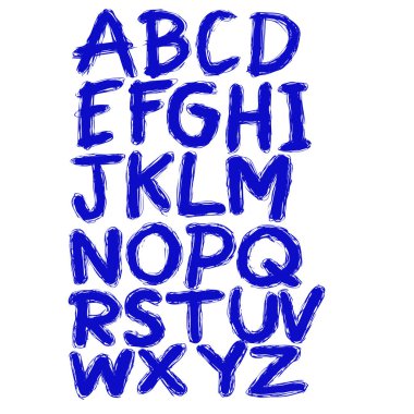 El çizimi alfabe el yazısı harfleri yazı tipi simgesi sembol tasarımı