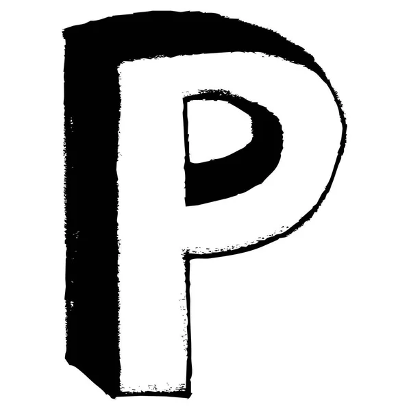 Ręcznie Rysowane Litery Alfabetu Litery Pisma Kaligrafii Czcionek Ikony Symbol — Wektor stockowy