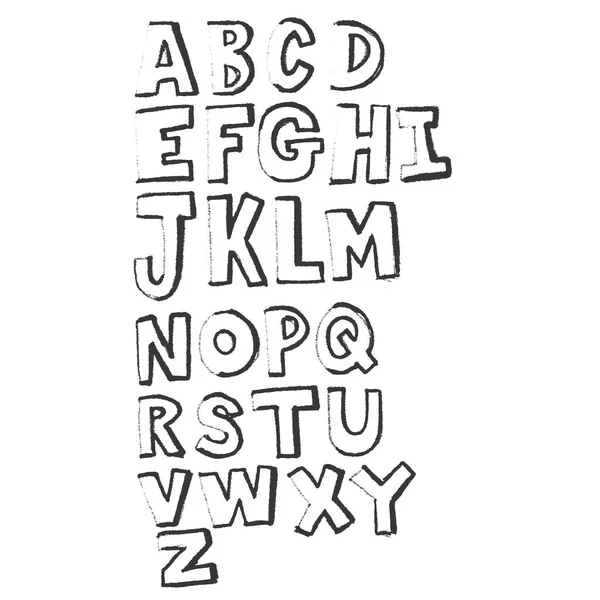 Alphabet Dessiné Main Lettrage Manuscrit Calligraphie Icône Police Signe Symbole — Image vectorielle