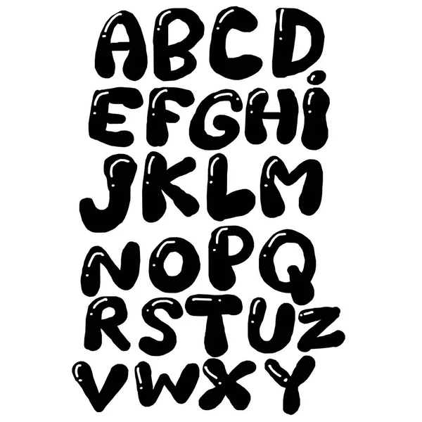 Alphabet Dessiné Main Lettrage Manuscrit Calligraphie Icône Police Signe Symbole — Image vectorielle