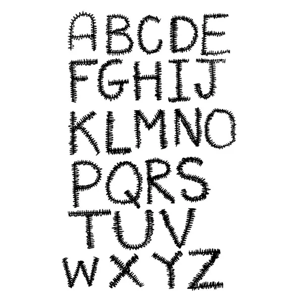 Handgezeichnetes Alphabet Handschrift Schrift Kalligraphie Schrift Symbol Zeichen Symbol Design — Stockvektor